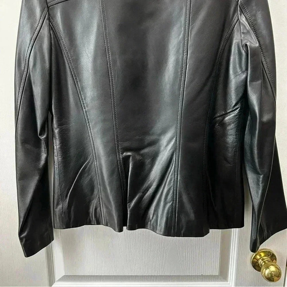 Danier Black Leather Jacket Blazer Button Front  Insulated Removable Liner Small - Picture 8 of 16